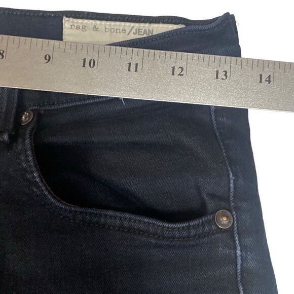 rag & bone High Rise Skinny Dark Coal Wash Denim Stretch Jeans Women Size 25 - Picture 10 of 13